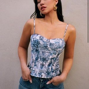 NWT Pretty Little Thing Blue Renaissance Corset Top